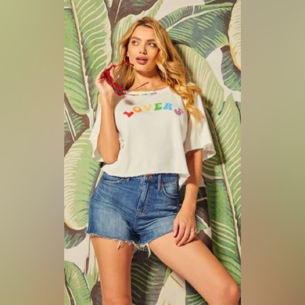 NWT Wildfox Proud Billie Short Sleeve Pullover Size Small